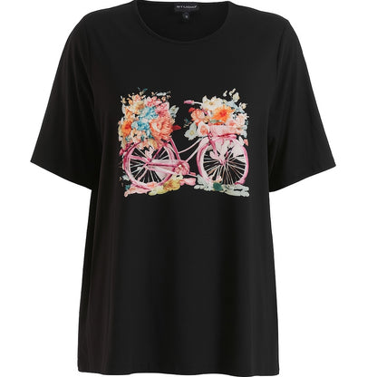Studio SBella T-Shirt with print T-Shirt Black with rose bike