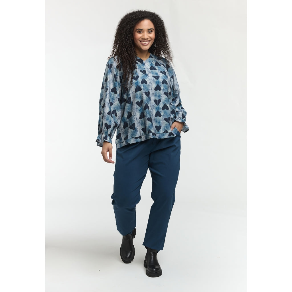 Studio SDasie Blouse with long sleeve Blouse Navy hearts