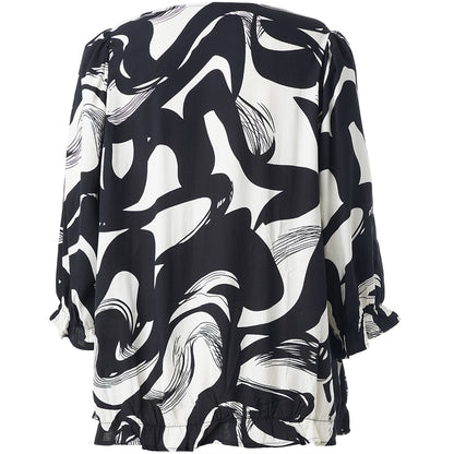 Studio SFarzana Blouse Blouse Black with white design