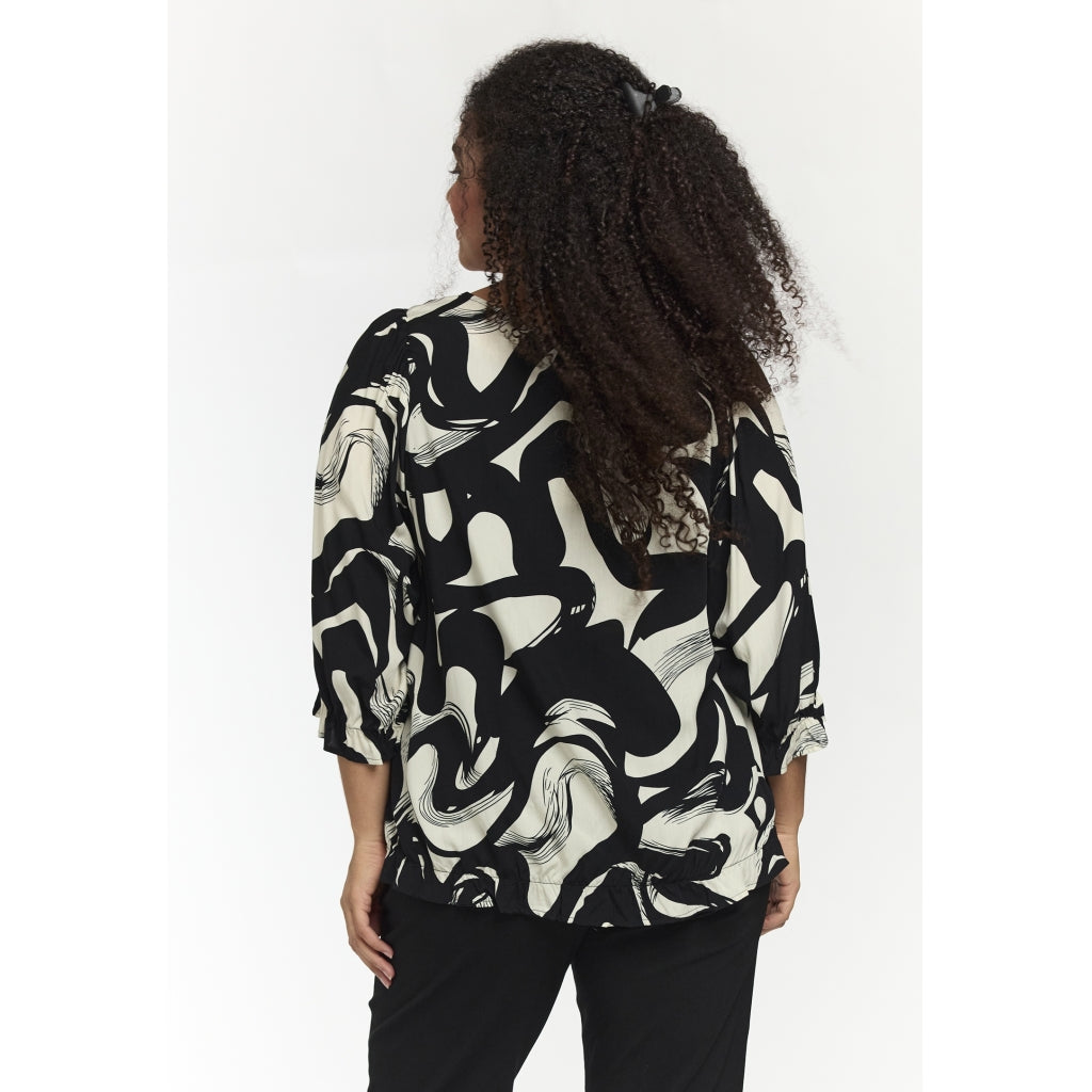 Studio SFarzana Blouse Blouse Black with white design