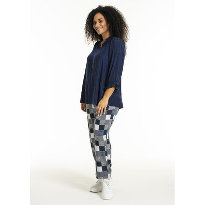 Studio SFeodora Blouse with smock neck Blouse Navy