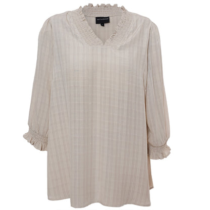 Studio SFeodora Blouse with smock neck Blouse Sand