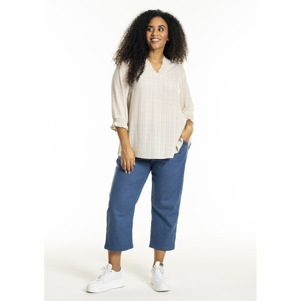 Studio SFeodora Blouse with smock neck Blouse Sand