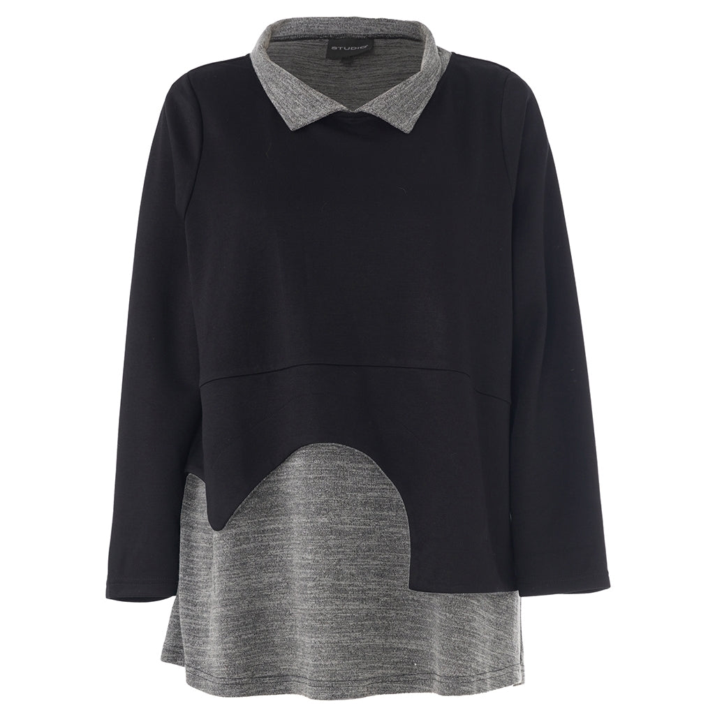 Studio SFie Blouse Blouse Black + Grey melange