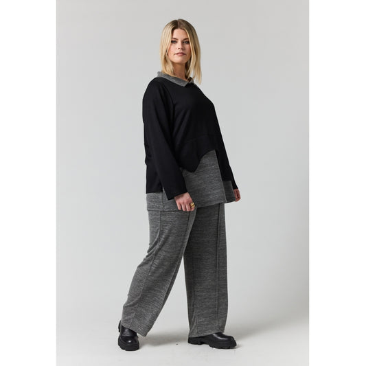 Studio SFie Blouse Blouse Black + Grey melange