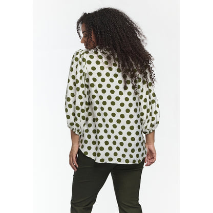 Studio STiff Shirt Shirt White with green dots